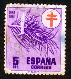 1950 Pro tuberculosos. Cruz de Lorena  en Rojo - Edifil:1084