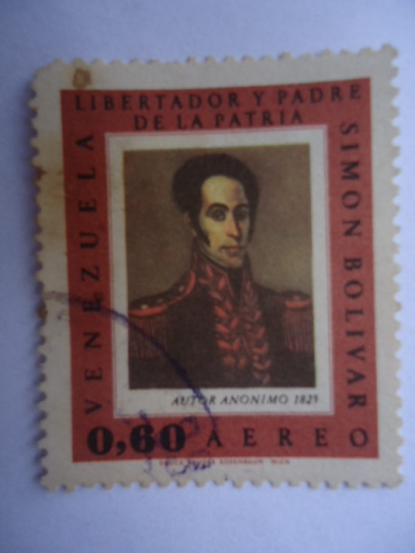 Libertador y Padre de la Patria bSimón Bolívar - Pintura Anónima 1825.