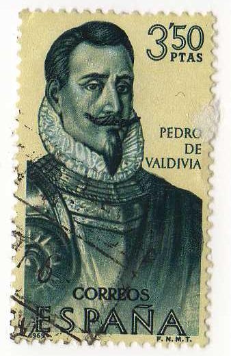 1942.- Forjadores de America. (10ª Serie).Pedro de Valdivia(1497-1553)