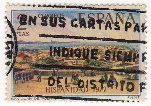 2108.- Hispanidad.(1ª Serie). Puerto Rico. Vista de San Juan de Puerto Rico(1870)