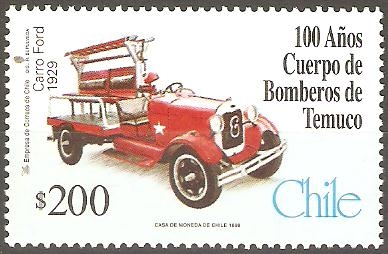 CENTENARIO  BOMBEROS  DE  TEMUCO.  CARRO  FORD  1929.