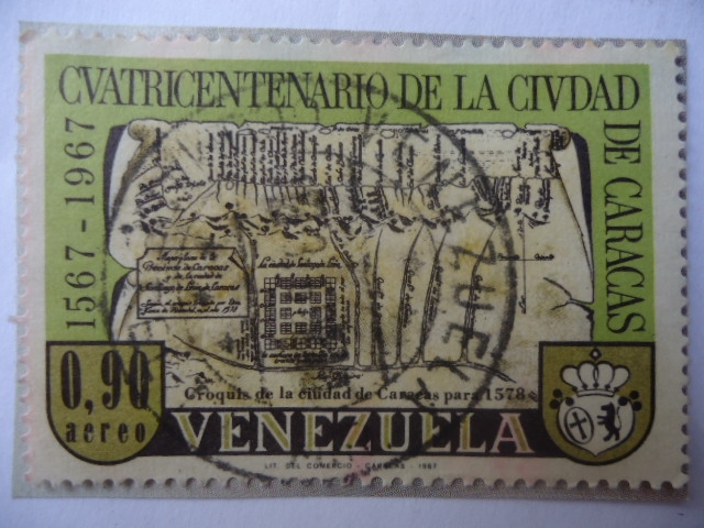 Cuatricentenario de la Ciudad de Caracas 1567-1967 - Croquis de la Ciudad de Caracas para 1578