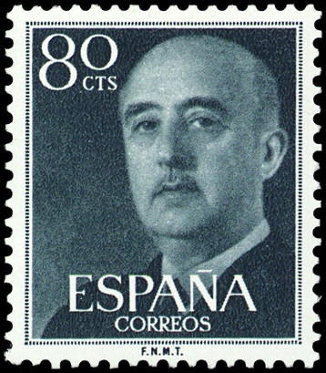 ESPAÑA SEGUNDO CENTENARIO ** 80C VERDE GENERAL FRANCO 