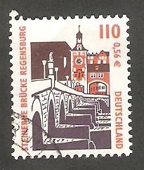1973 - Puente de piedra de  Regensburg, (con número de control)