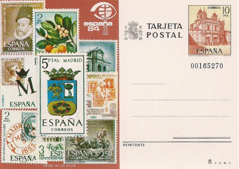 Madrid en los sellos. España 84