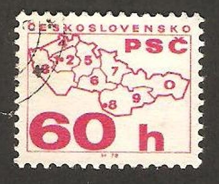 2177 - Código postal, mapa con los números de las regiones