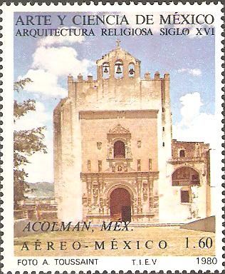 ARQUITECTURA  RELIGIOSA  SIGLO  XVI.  CONVENTO  DE  ACOLMAN,  MÈXICO.