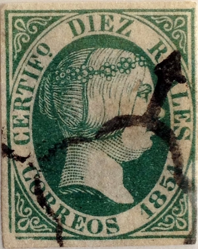 Scott#11 10 reales 1851