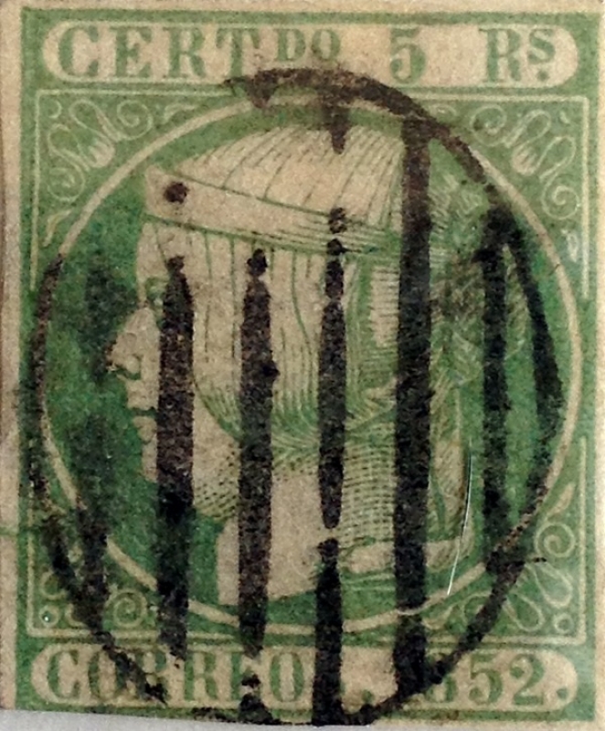 Scott#15 5 reales 1852