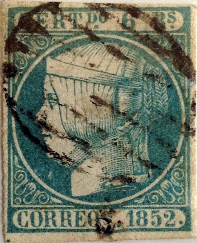 Scott#16 6 reales 1852