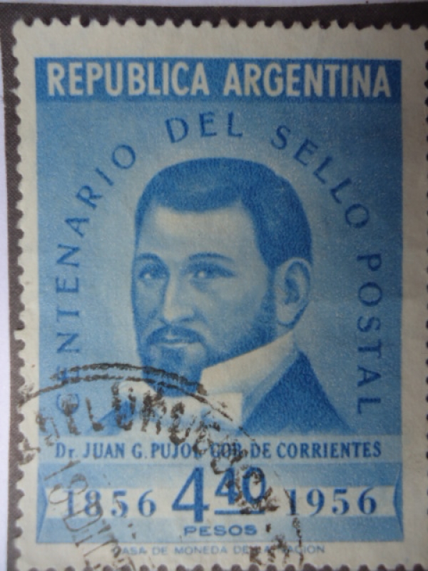 Centenrio del Sello Postal 1856-1956 - Dr. Juan Gregorio Pujol (Abogado) 1817´1861