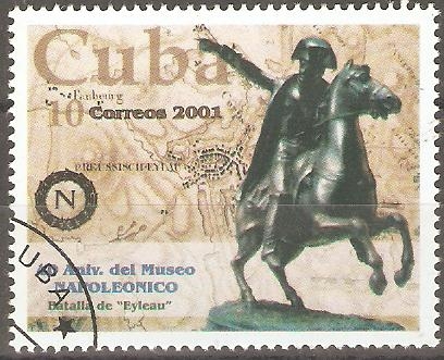 40th  ANIVERSARIO  DEL  MUSEO  NAPOLEÒNICO.  ESTATUA  ECUESTRE,  MAPA  DE  BATALLA  DE  EYLEAU.