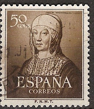 ESPAÑA SEGUNDO CENTENARIO USD Nº 1092 (0) 50C CASTAÑO ISABEL LA CATOLICA.