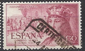 ESPAÑA SEGUNDO CENTENARIO USD Nº 1113 (0) 1,3P LILA ROSACEO FERNANDO EL CATOLICO