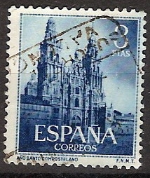 ESPAÑA SEGUNDO CENTENARIO USD Nº 1131 (0) 3P AZUL AÑO SANTO COMPOSTELANO