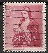 ESPAÑA SEGUNDO CENTENARIO USD Nº 1132 (0) 10C ROJO CARMIN AÑO MARIANO.