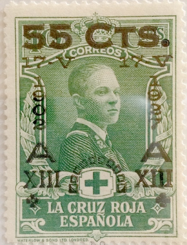 55 sobre 10 céntimos 1927