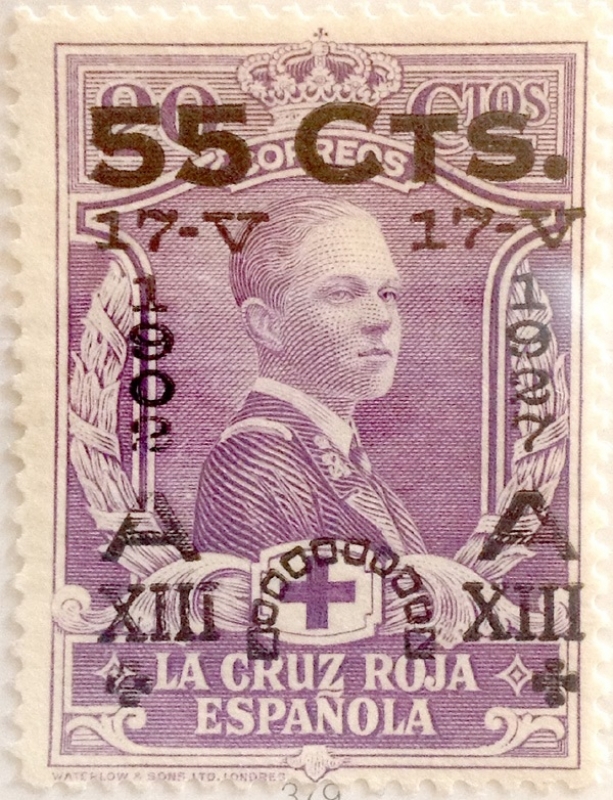 55 sobre 20 céntimos 1927