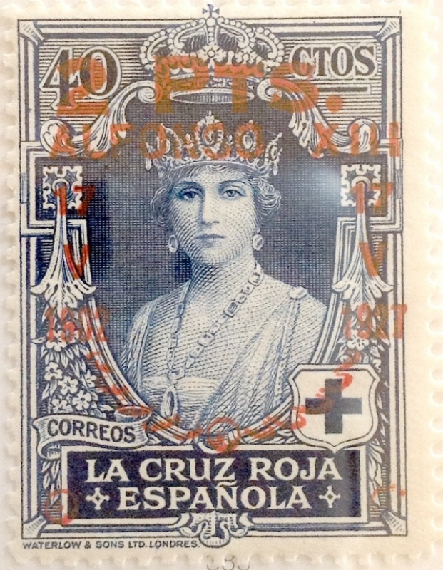 2 pesetas sobre 40 céntimos 1927