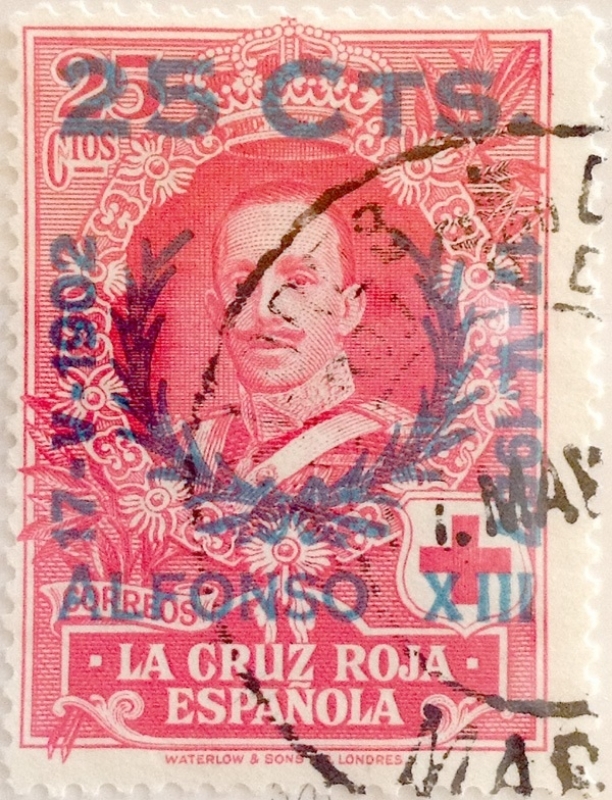 25 sobre 25 céntimos 1927