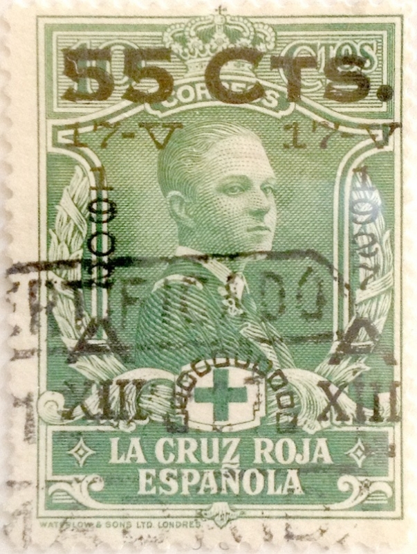 55 sobre 10 céntimos 1927