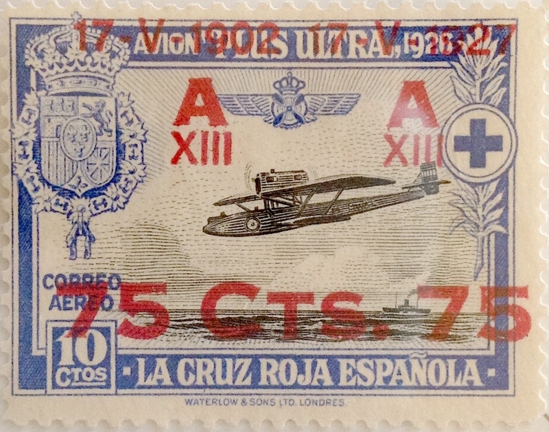 75 sobre 10 céntimos 1927