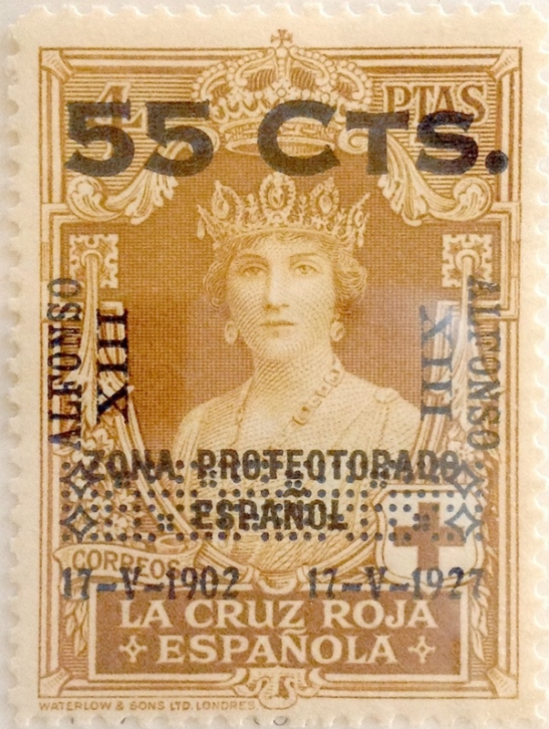 55 céntimos sobre 4 pesetas 1927