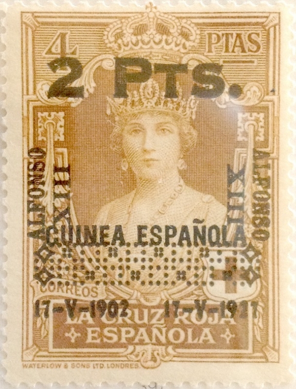 2 pesetas sobre 4 pesetas 1927