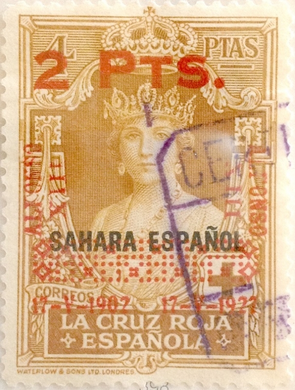 2 pesetas sobre 4 pesetas 1927