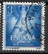 ESPAÑA SEGUNDO CENTENARIO USD Nº 1141 (0) 3P AZUL AÑO MARIANO 