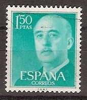 ESPAÑA SEGUNDO CENTENARIO USD Nº 1155 (0) 1,5P VDE AZUL FRANCO