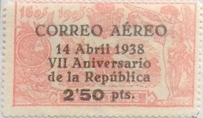 2,5 pesetas sobre 10 céntimos 1938