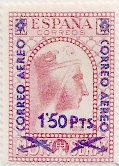 1,5 pesetas sobre 25 céntimos 1938
