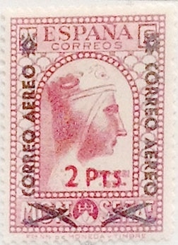 2 pesetas sobre 25 céntimos 1938