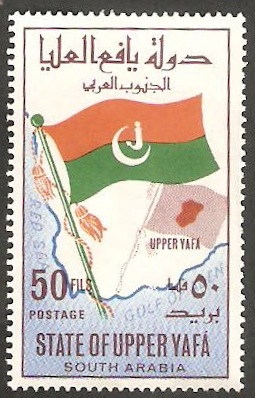 Estado de Upper Yafá (Arabia del Sur) - Bandera y mapa