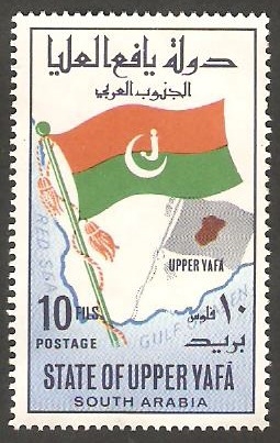 Estado de Upper Yafá (Arabia del Sur) - Bandera y mapa
