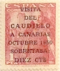 + 10 céntimos sobre 1 peseta 1951