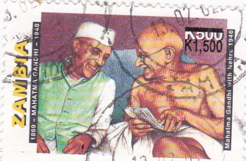 Mahatma Gandhi y Nehru