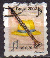 BRASIL 2002 Michel 3250 SELLO INSTRUMENTOS MUSICALES CLARINETE