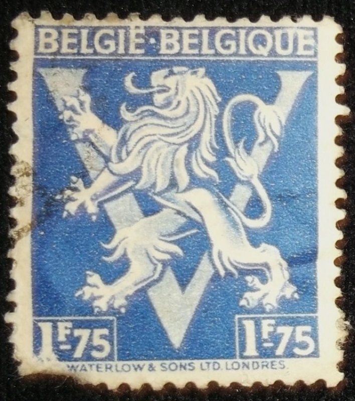 Heraldic Lion with V