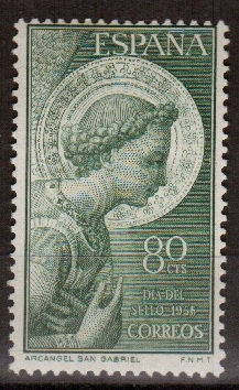 ESPAÑA SEGUNDO CENTENARIO NUEV Nº 1195 ** 80C VERDE SAN GABRIEL