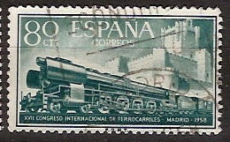 ESPAÑA SEGUNDO CENTENARIO USD Nº 1234 (0) 80C VERDE FERROCARRILES