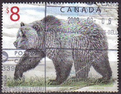 CANADA 1999 Scott 1702 Sello Animales Oso Pardo Grizzly Bear Michel 1647  