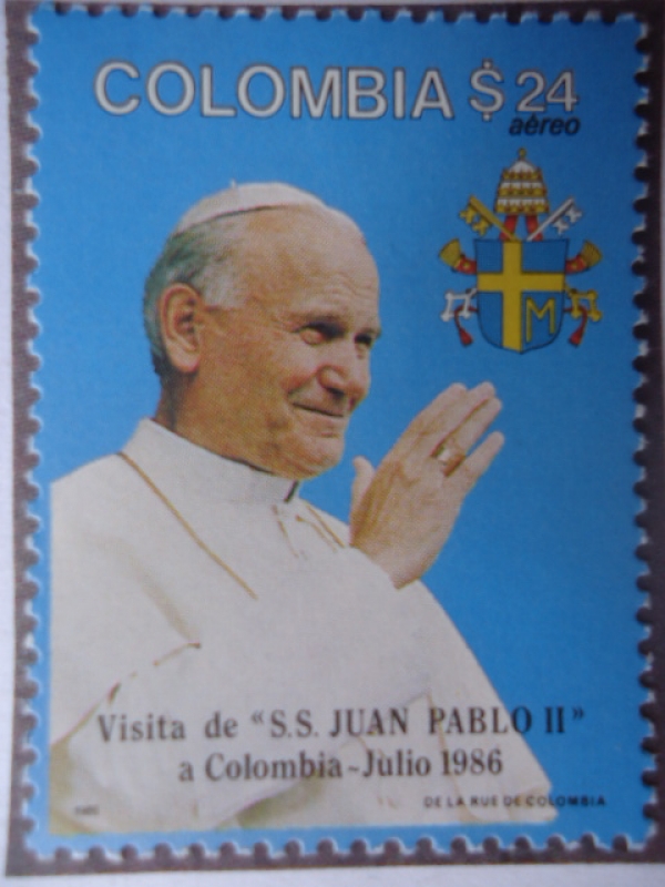 Visita de S.S. Juan Pablo II, a Colombia-Julio 1986. Oleo original de la visita.