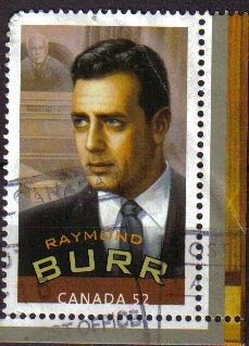 CANADA 2008 SELLO ACTORES RAYMOND BURR USADO