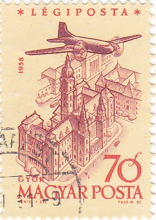 Avión sobrevolando Gyor