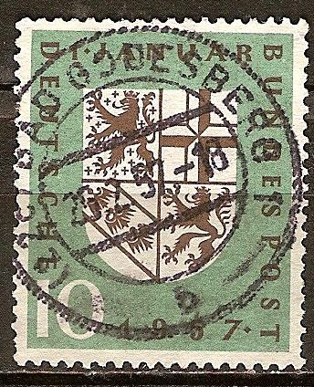 Retorno del Saar a Alemania Occidental.Escudo de armas del Sarre.