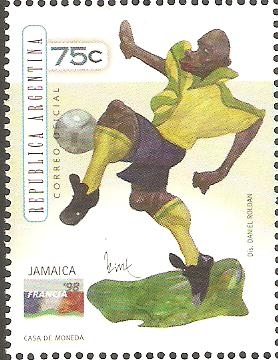 CAMPEONATO  MUNDIAL FRANCIA 1998.  SILUETA  DE  JUGADOR  DE  JAMAICA.