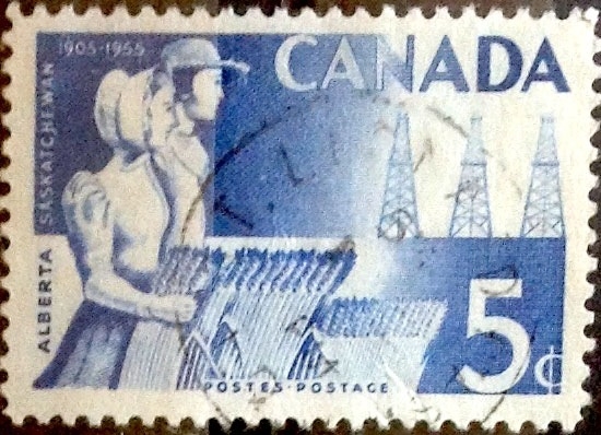 Intercambio 0,20 usd 5 cent 1955