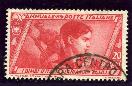 10º Aniversario de la marcha sobre Roma. Los hijos de Italia se llaman Balila